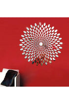 Sun Mirror Wall Decor Acrylic 3D Sunflower Wall Art Decor Self-Adhesive DIY Acrylic Wall Mirror Decals for Home Decor Ash