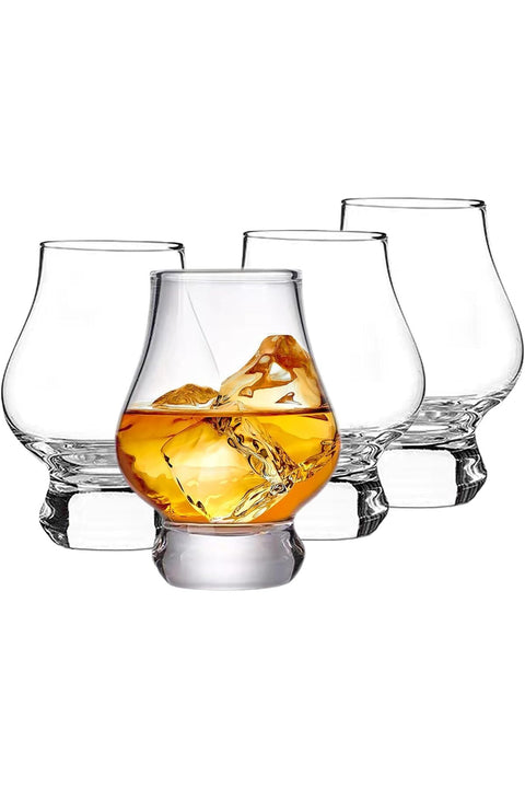 Whiskey Glasses Set of 4, Scotch Glass 6 Ounce, Hand Blown Wine Tasting Glasses