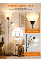 LED Floor Lamp with Reading Light, Remote & App Control, Dimmable Uplighter Standing Lamp, Adjustable Color Temperature, 182cm, Black