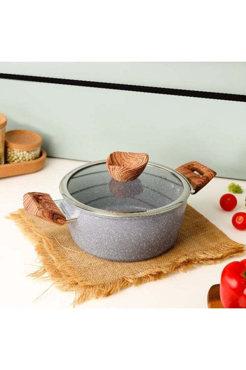 22cm Essential Casserole Non-Stick Aluminum Cookware with Granite Coating