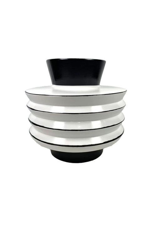 Mirabella Ceramic Vase 30X30X30 cm -Black/White
