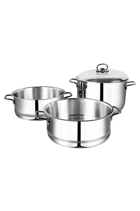 4-Piece Stainless Steel Steamer Set Stainless Steel 24cm