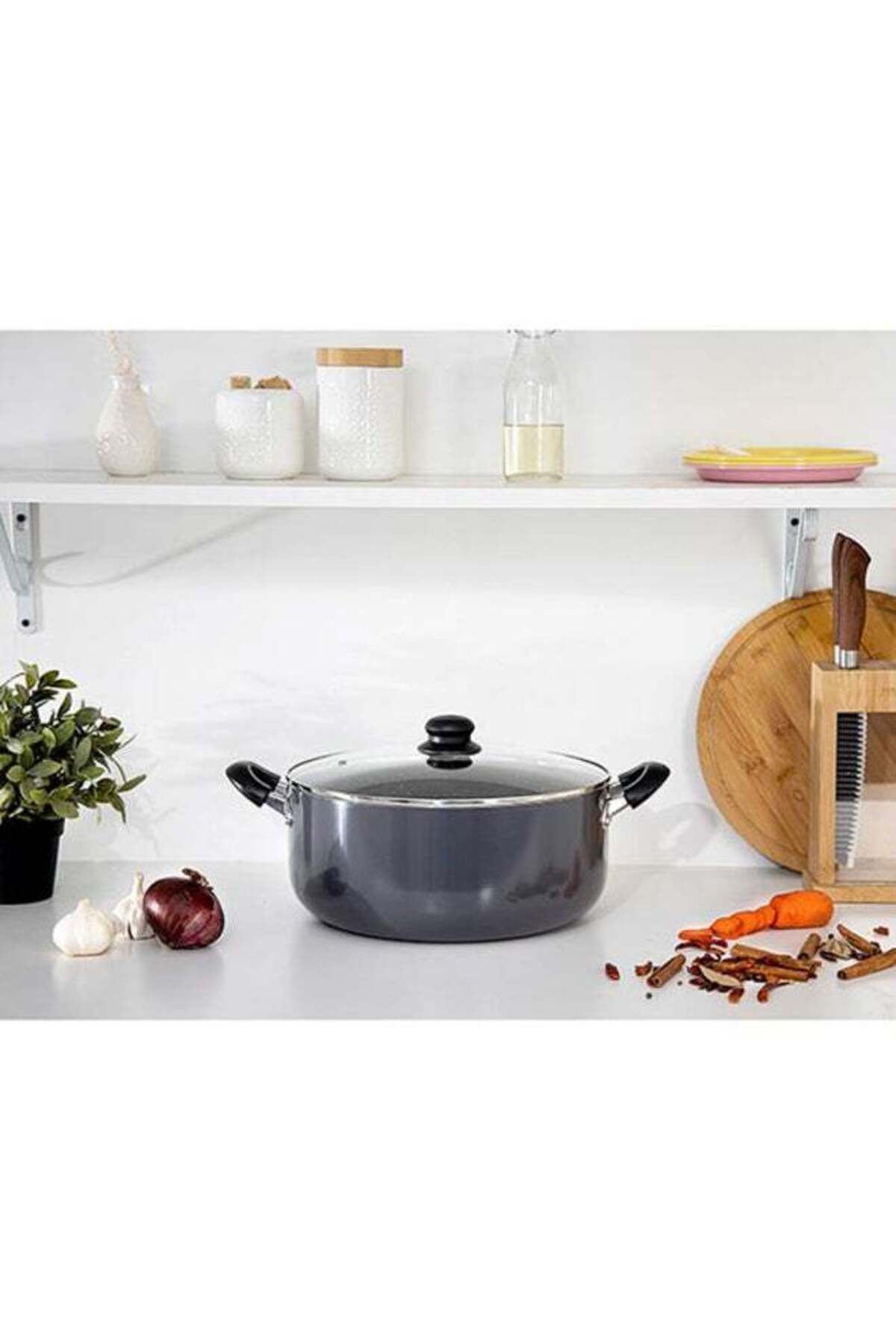 Non-Stick Aluminum Casserole Gray 26cm