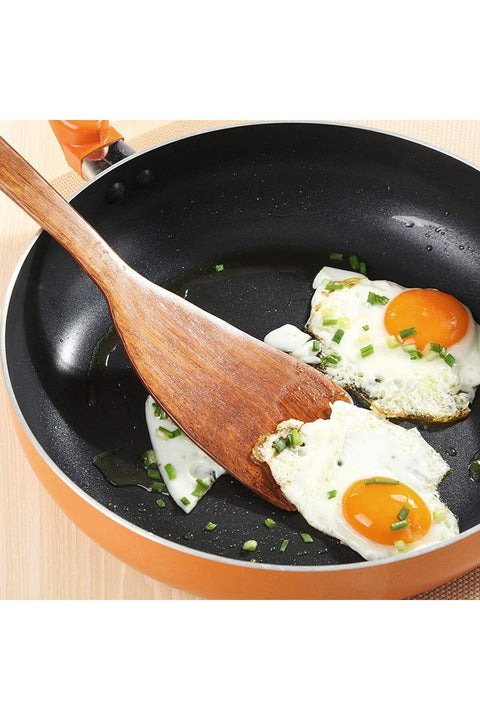 Wooden Cooking Utensils, 6 PCS Natural Wood Kitchen Set for Nonstick Cookware, Heat Resistant Spoons with Comfort Grip