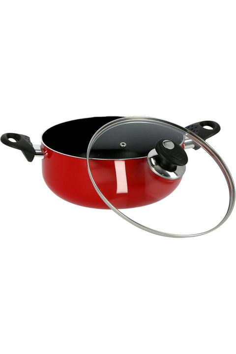 Non Stick Casserole With Glass Lid 28 cm, Red, RF6442