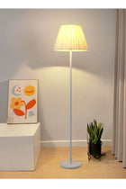 White Pole Floor Lamp Simple Design Tall Lamp with Shade Standing Lamp with LED Bulb 3 Colors Brightness