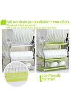 Dish Drainer Rack, 3 Tier Dish Drainer with Drip Tray and Drainer Mat with Utensil Holder – Space-Saving Countertop Dish Rack for Drying Plates, Bowls, Cups, and Cutlery(White)