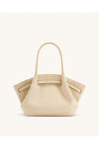 Hana Medium Tote Bag -Faux Suede- White