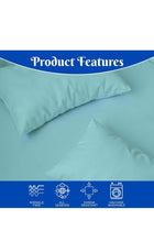 King Bed Sheet Set Light Blue – 4 Piece Bedding Set, 270 × 260 cm