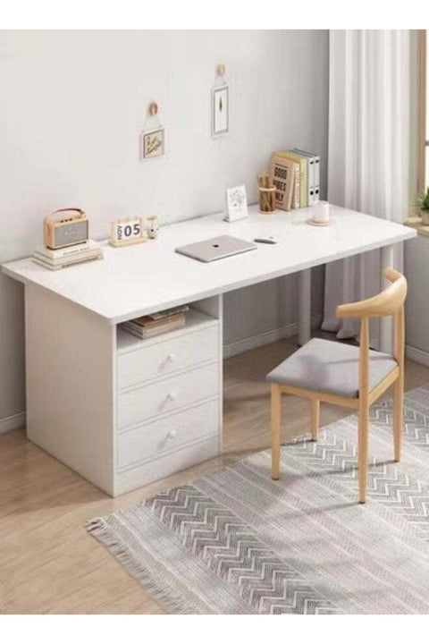 Deal fashionhome Modern Design Computer Desk Simple Rectangular Writing Study Table with Storage Drawers Workstation Table for Bedroom Home Office 120x48x73 cm