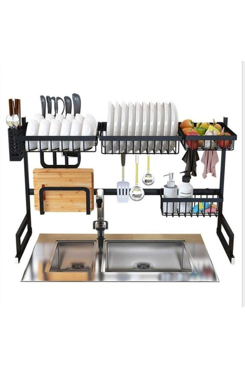 Stainless Steel Dish Drying Rack Black 85x32x52cm