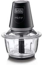 BLACK+DECKER Multi-Function Glass Chopper & Mincer, 400W, XXL 1.2L Bowl, 4-Blade System, Pulse Speed