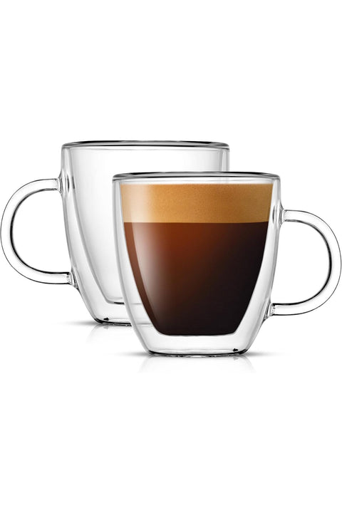 Savor Double Wall Insulated glasses Espresso Mugs Set of 2, 5.4-Ounces