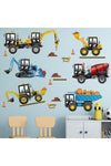 Construction Vehicles Wall Decals - Car Boys Bedroom Wall Stickers - Baby Nursery Kids Room Daycare Playroom Wall Decor