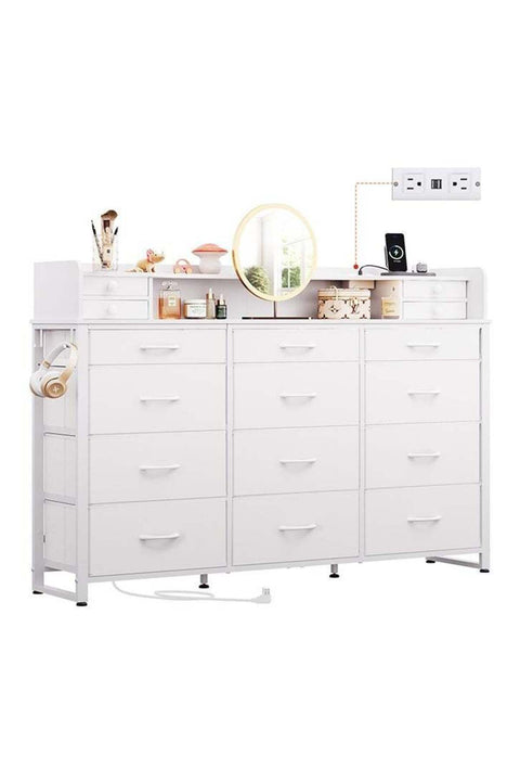 Dressing Model with Electric 16 Drawers for inside Home Room Storage Cabinet 59.06" inches With White Color
