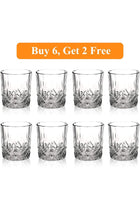 Crystal Whiskey Glasses Set of 8, 11Oz Old Fashioned Glasses, Double Old Fashion Beverage Glass, Clear Glass Cocktail Glasses for Men