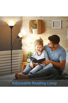 12 W Floor Lamp, Vertical Light with Double Lights, LED Flashlight Floor Lamp, With Adjustable Reading