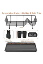 Dish Rack Dish Drying Stand Dish Drainer Plate Rack Dish rake Kitchen Organizer Dish Drying Rack Countertop Large Antibacterial Kitchen Utensils Dish racks Dish Stand (Black)