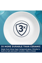 Vitrelle Glass Dinnerware, 12pc Set, New York White