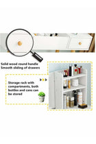 Dresser With Mirror Vanities Table Make Up Organizer Drawers White 80x40x75cm