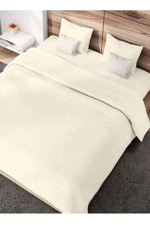 3 Piece Bedsheet Set King Size|Beige Colour|1 Flat Bedsheet - 260x240 cm, 2 Pillowcases - 50x75 cm|Non allergic Microfiber for year-around use.