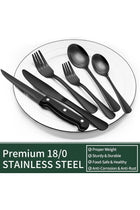 24-Piece Black Silverware Set with Steak Knives, Flatware Set for 4, Food-Grade Stainless Steel