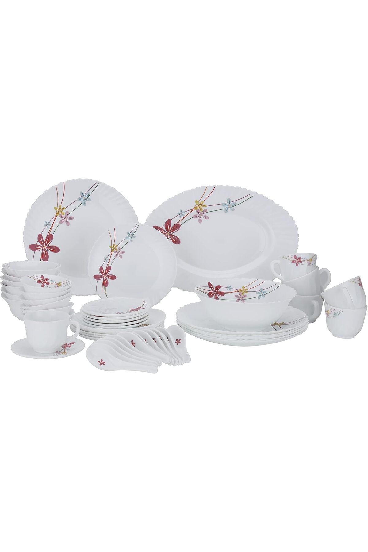 50Pcs Opalware Dinner Set, Multicolour, RF10200,