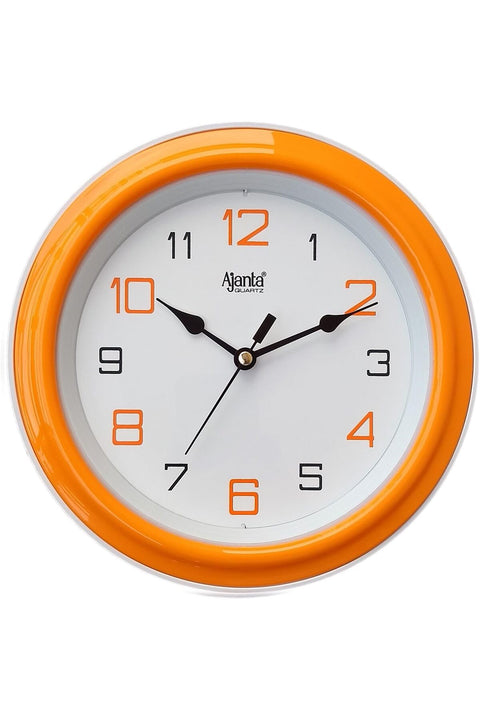 Plastic Abstract Round Motion Analog Clock (20.5 X 20.5 X 3.5 Cm, Orange)