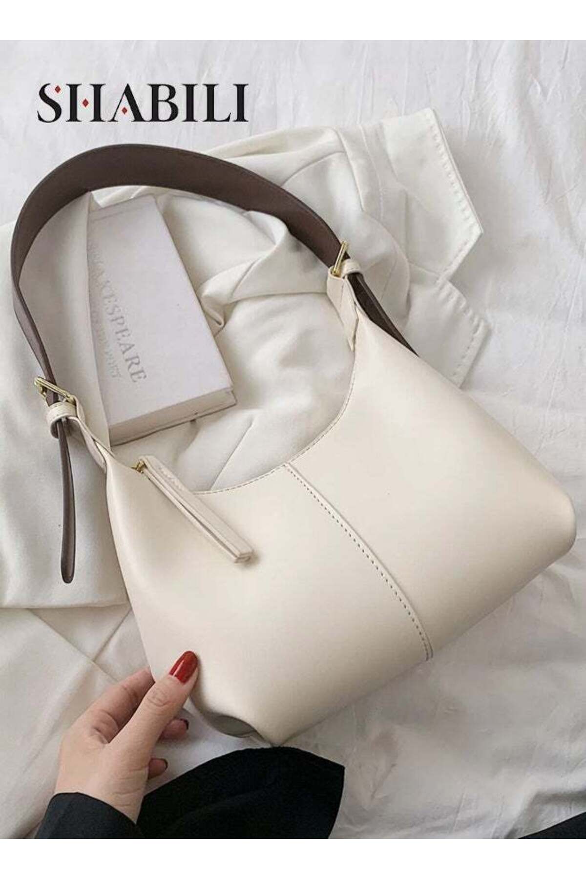 Women Vintage Large-Capacity PU Leather Ladies Bag Shoulder Bag Tote Bags Clutch Crescent Purse