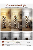9-Tier Wooden Bookshelf with Built-in Lighting, Remote Control & Timer, Dimmable Tall Floor Book Shelf