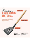 12-Pieces Silicone Cooking Utensil Set with Wooden Handles | BPA-Free | Heat-Resistant | Non-Stick Cookware