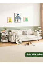 Nightstands with Power Strip, Bedside Table with Drawer, Sofa Side Table with Storage