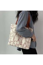 Girls' Cute Shopping Bag in Japanese and Korean style, Women's Large-capacity Shoulder Bag Side Bag Carry Bag, Canvas Material
