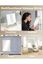 ® Vanity Desk Table Mirror, Adjustable Rectangular Tabletop Standing Makeup Mirror with Metal Framed for Living Room, Bedroom, Bathroom, Gold 12x9 Inch