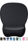Ergonomic Mouse Pad with Gel Wrist Rest, Smooth Surface, Non-Slip PU Base, Black