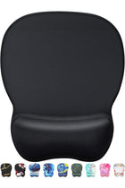 Ergonomic Mouse Pad with Gel Wrist Rest, Smooth Surface, Non-Slip PU Base, Black