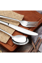 E-far 24-Piece Silverware Set, Stainless Steel Flatware Cutlery Set Eating Utensils for 6, Spoons Forks Knives to Home Kitchen, Tableware for Dinner, Simple Design & Mirror Finish, Dishwasher Safe