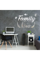 3D Acrylic Mirror Wall Decor, Family Mirror Wall Letter Stickers, DIY Removable Family Makes This House a Home Art Decals, Inspirational Quote Decal, for Home Living Room Bedroom(Silver)