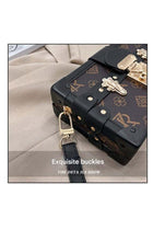 Kiffiyeh Chic Vintage-Inspired Box Bag with Gold Hardware – Elegant Black and White Crossbody Purse for Fashionable Outings, Parties, and Everyday Use
