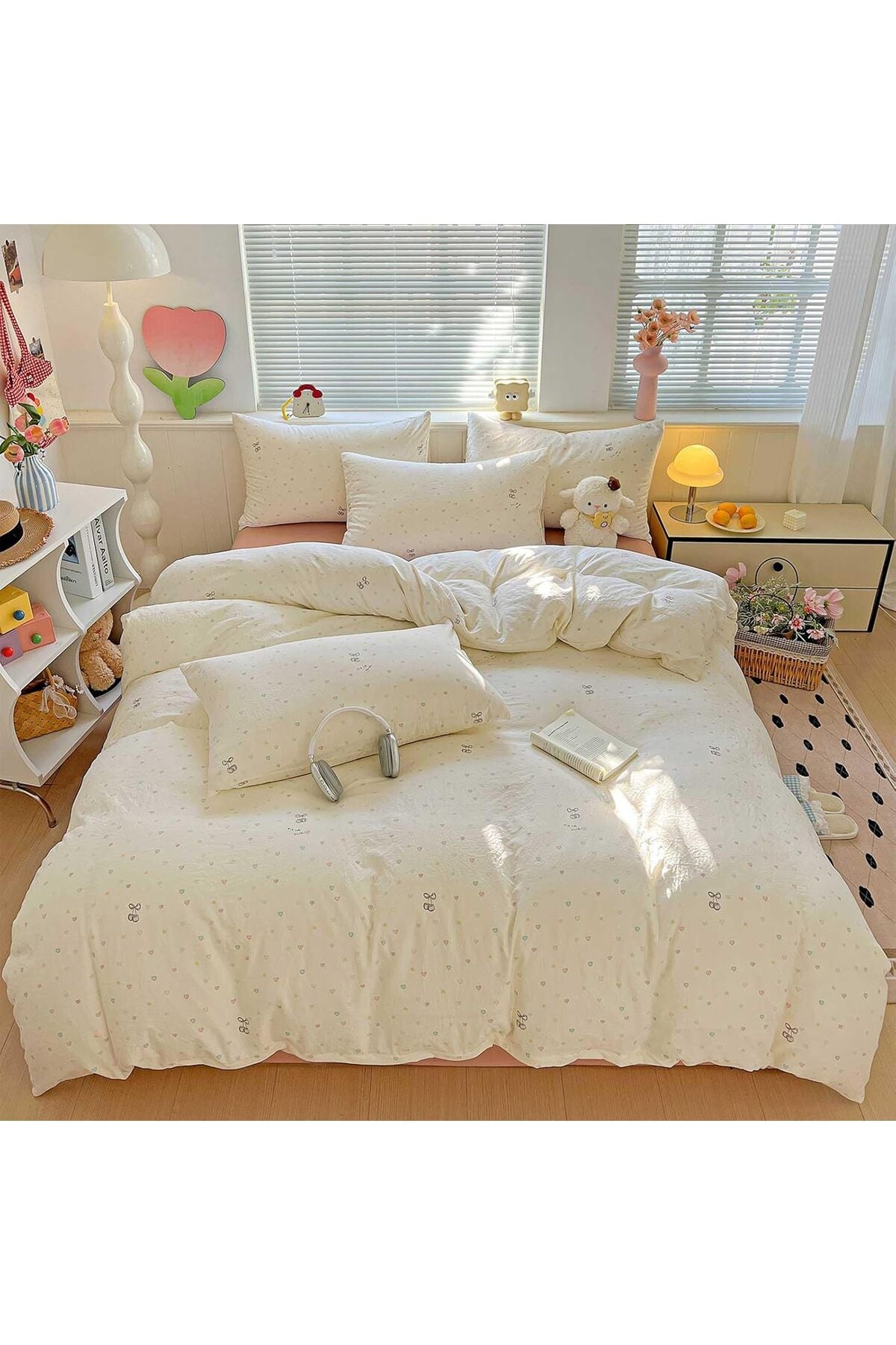 Xrare Microfiber Duvet Cover Sets, Printed Designs Bedding Sets, Single Size Quilt Cover(150x200cm), TinyHeart