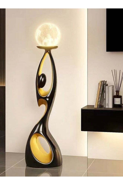 Modern Luxury Design Resin Art Sculpture Decorative Floor Lamp Creative Floor Decoration Night Glow LED Moon Light