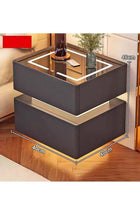 Modern Bedside Nightstand Table with LED Mirror, Sensor Light, Wireless Charging and BT Speaker 40CM