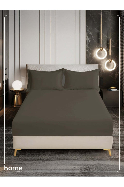 Bedding Fitted Sheet - Fits 120x200 Cm Bed For Twin Bed 2 Pcs (1 Fitted Sheet and 1 Pillowcase) - 30 Cm Deep Pocket - Solid Bed Sheet