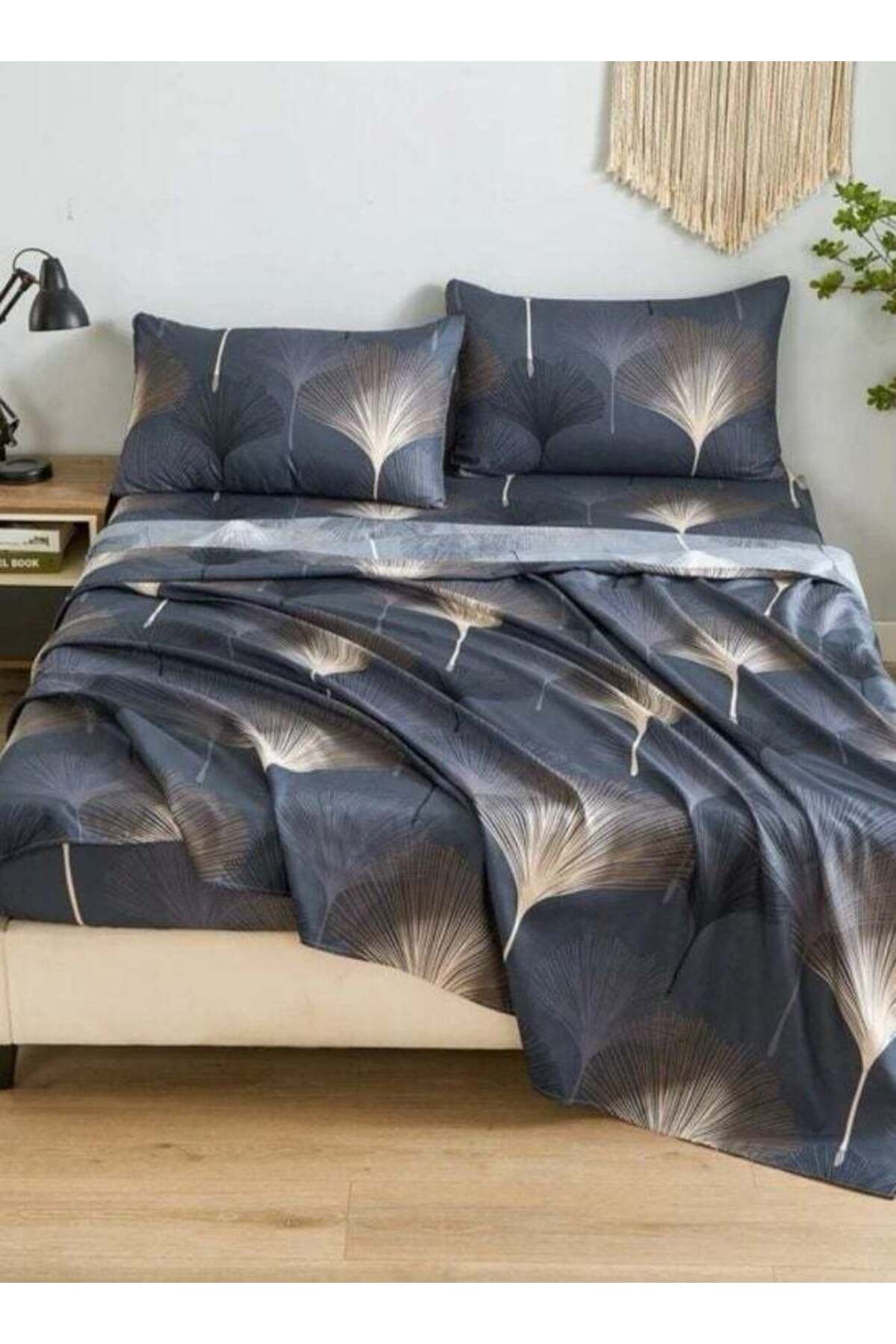 4 Pieces Bedsheet Set, Brown Color.
