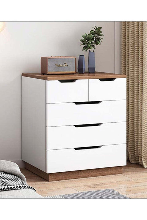 Chest of Drawers, Wooden Dawer Storage Cabinet, Drawer Dresser for Bedroom, 60*40*68cm, White, 203DG5