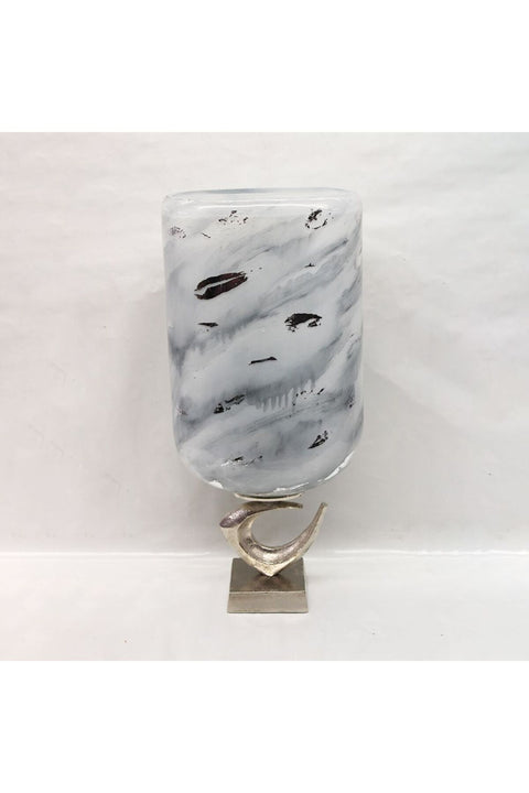 Nourhan Vase White Silver 23.5X11.5X52.5 Cm