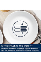 Vitrelle Glass Dinnerware, 12pc Set, New York White