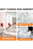 Home Gym Mirrors 140x52cm -2 PCS Large Full Body Mirror for Yoga, Large Wall Mirror Full Length for Fitness, Garage, Dance Studio