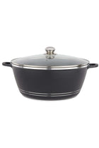 36 cm Die Cast Casserole- DC3204 Non Stick Aluminum Cookware with Non Stick Coating, Compatible with Hot Plate, Halogen, Gas Cooktops with Tempered Glass Lid