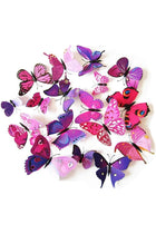 12 Piece 3D Mix Colour Butterfly Wall Stickers Decoration, W 30.6 X H 22.6 X L 3.6 cm, Multicolour